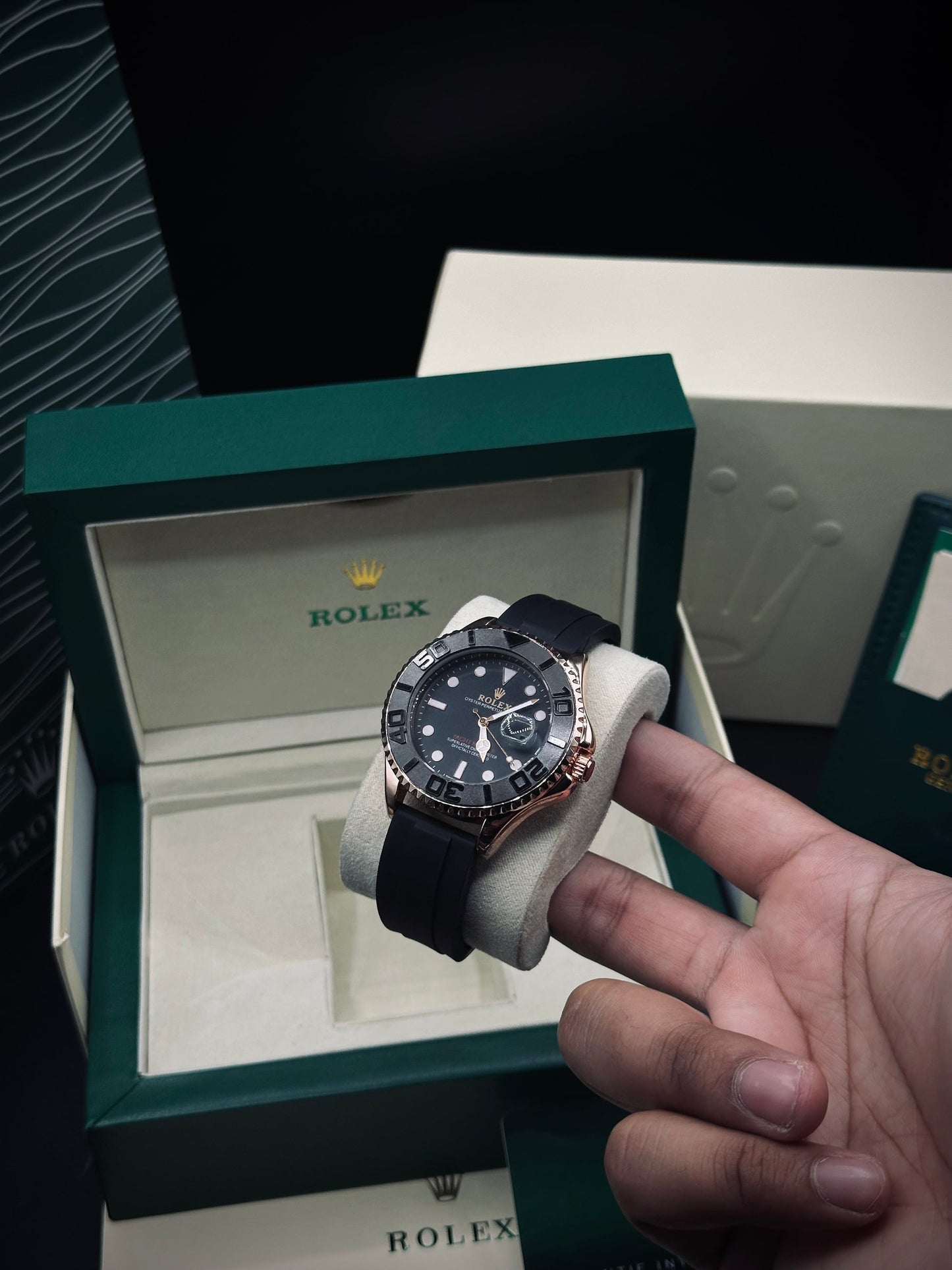 Rolex Yatch Master With Rolling Dial - Silicon Straps