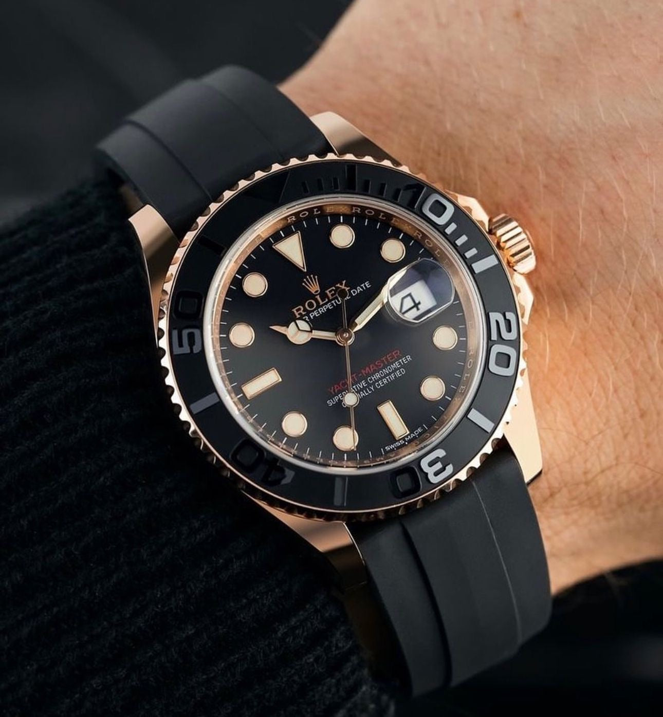 Rolex Yatch Master With Rolling Dial - Silicon Straps