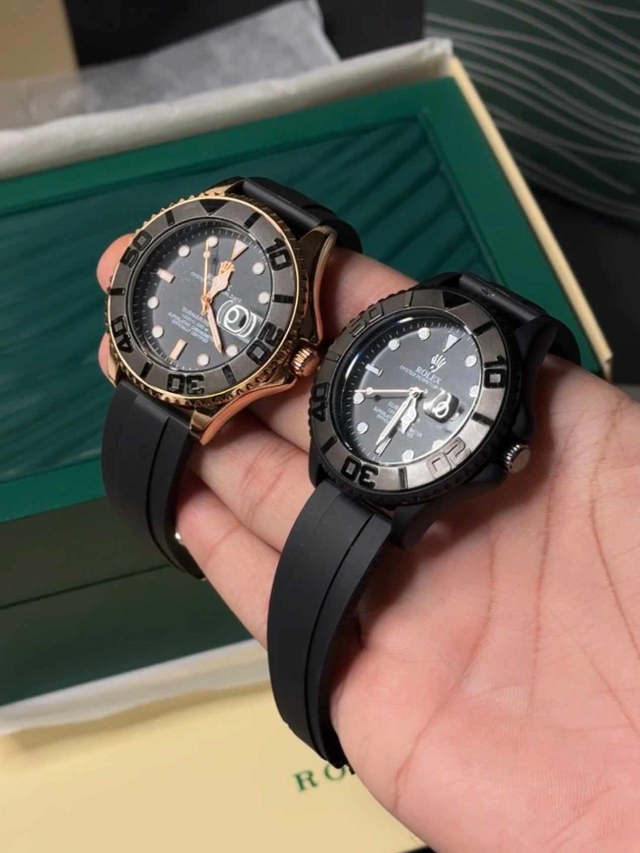 Rolex Yatch Master With Rolling Dial - Silicon Straps
