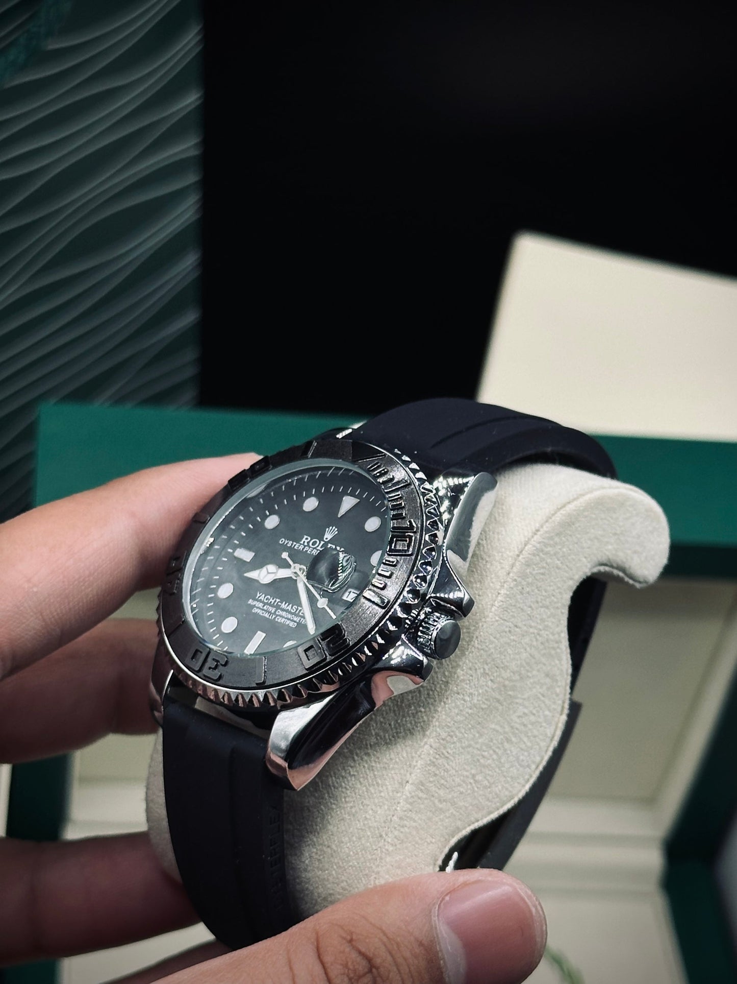 Rolex Yatch Master With Rolling Dial - Silicon Straps